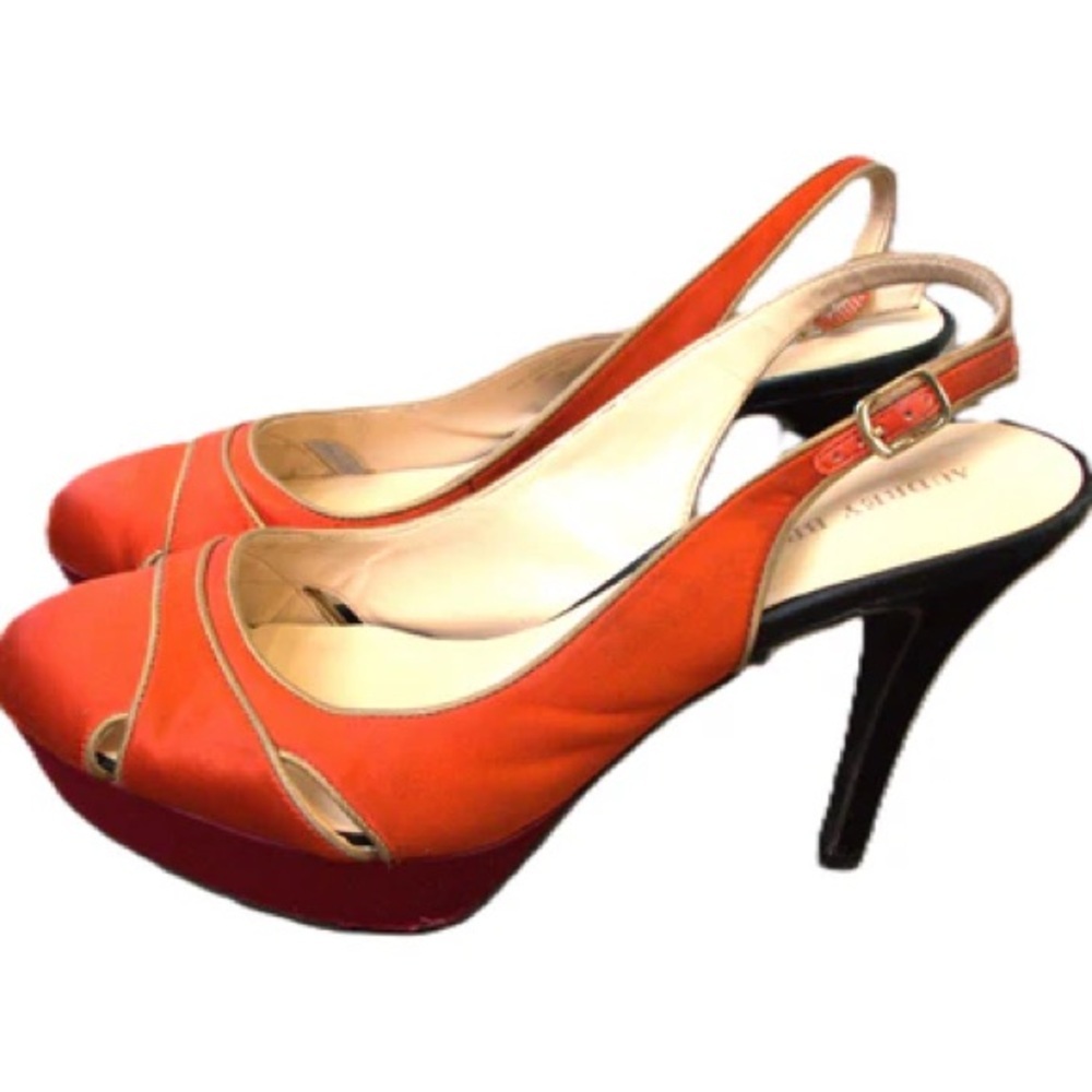 Audrey Brooke Orange  Slingback Heels- size 6